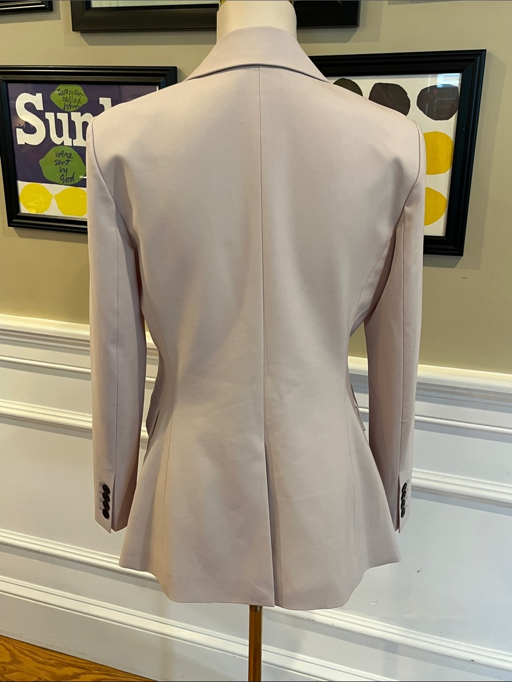 Theory Ettienette Cream Colored Good Wool Blazer - Picture 4 of 11